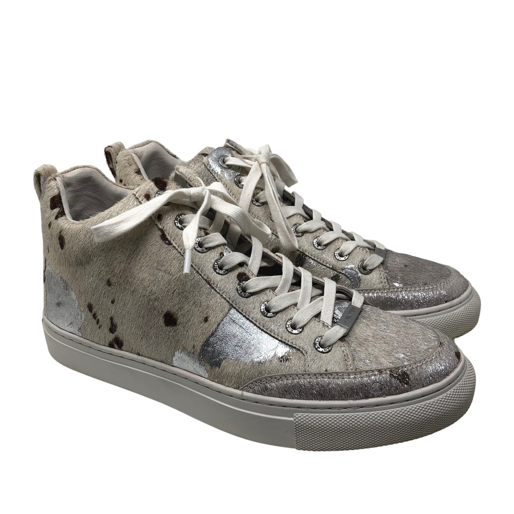 J/Slides Sneakers‎ Womens 9.5 Multi Calf Hair Metallic Mid Top Zip 3251